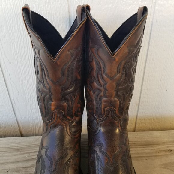 Laredo Hawk Mens Brown Leather Cowboy Western Boots 10.5 D 6862 - Picture 10 of 13